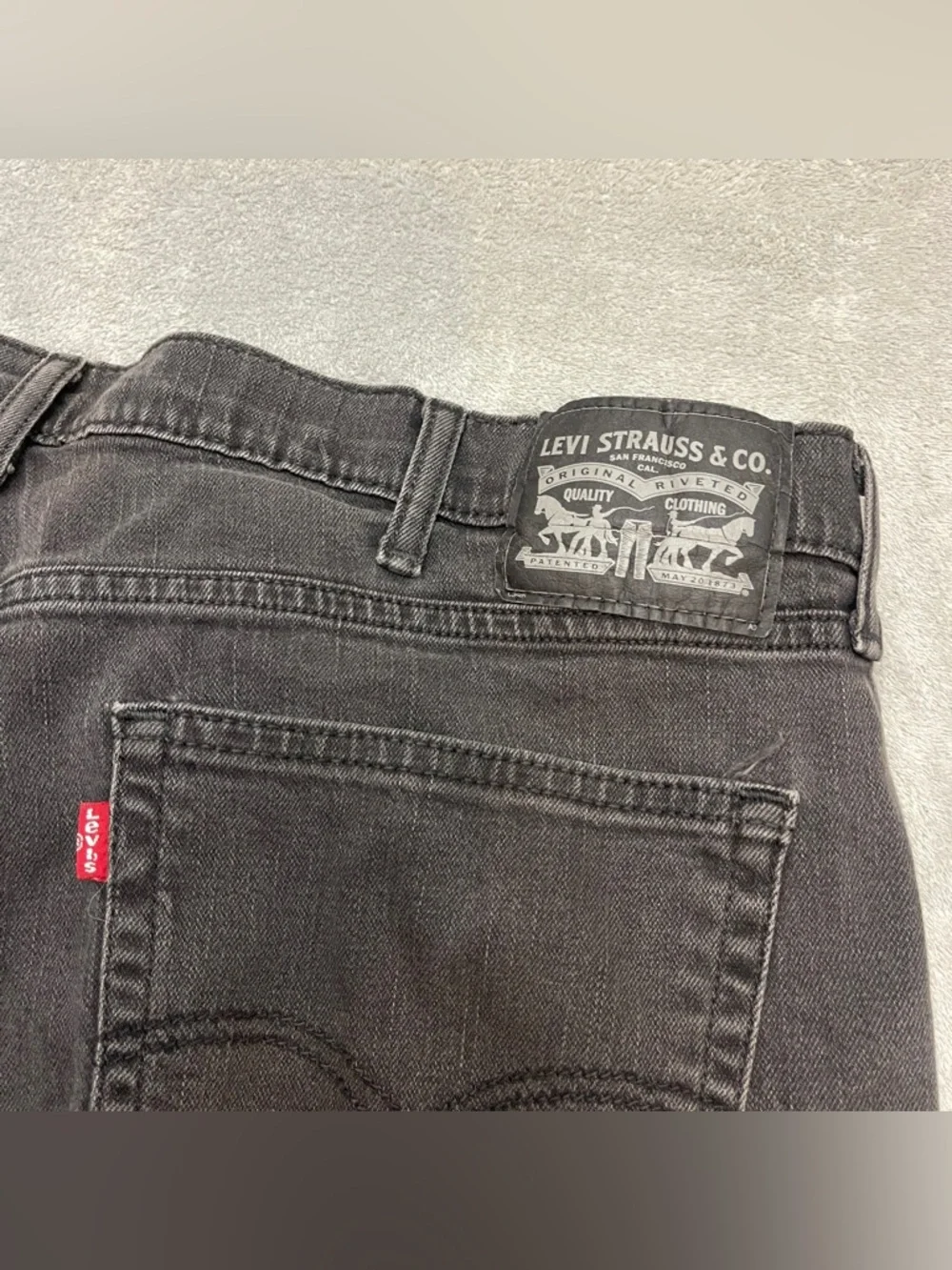 Levis 541 Relaxed Fit Jeans Mens 44x32 Black Medium Wash Stretch Flex